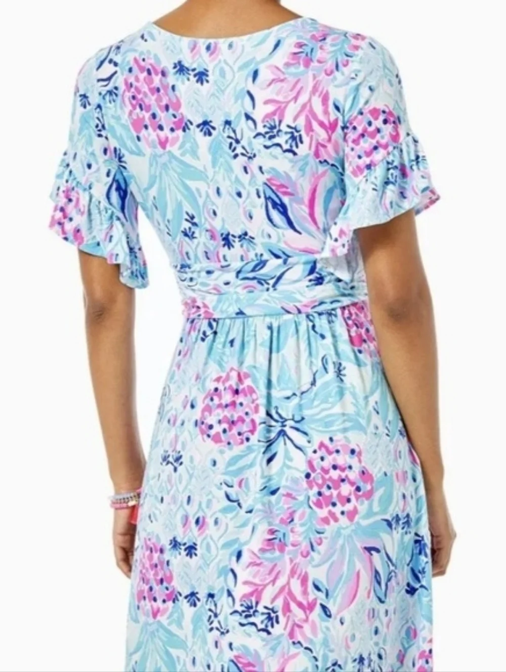 Lilly Pulitzer Riegan Zanzibar Blue Party Princess Fit Flare Dress Size M - Picture 4 of 9